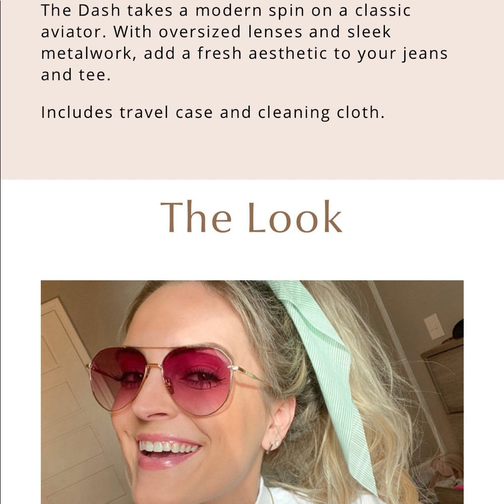 Diff Eyewear Dash Gold/Rose Gradient Sunglasses - image 2